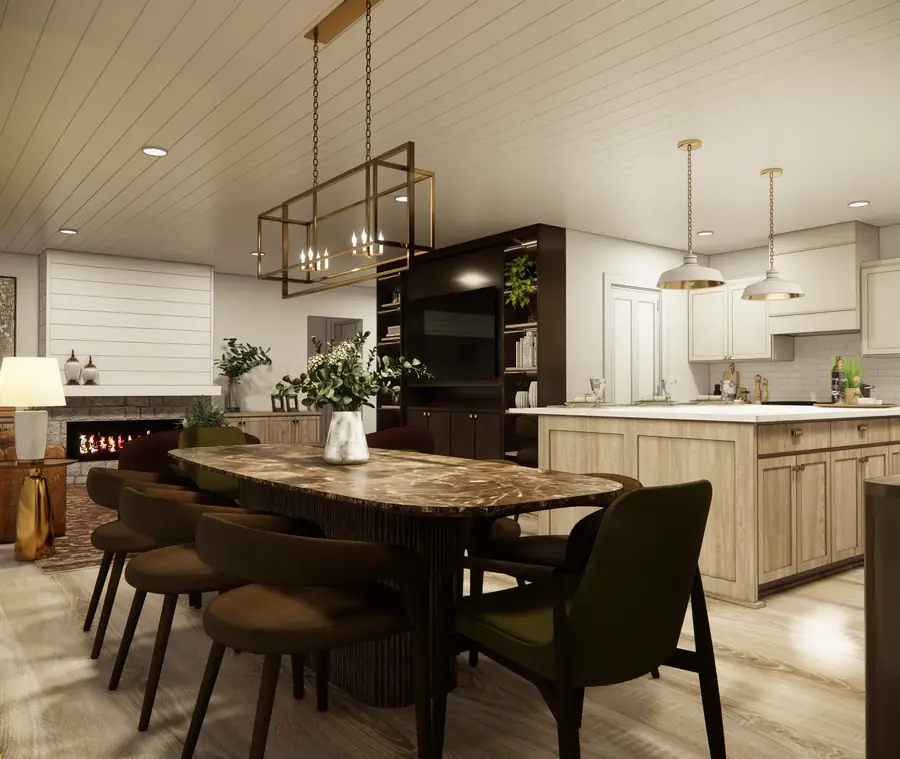 Projeto do arquiteto online — ambiente integrado com acabamentos premium